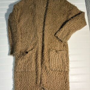 Cozy Textured Brown Cardigan